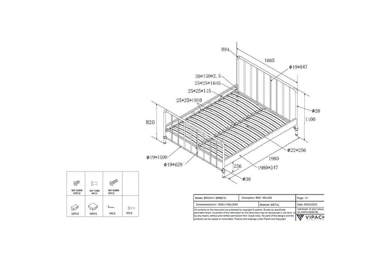 Seng Bronxx Olivengrønn, 160 x 200 cm - Olivengrønn, 160 x 200 cm - Møbler - Barnemøbler - Barneseng & Juniorseng