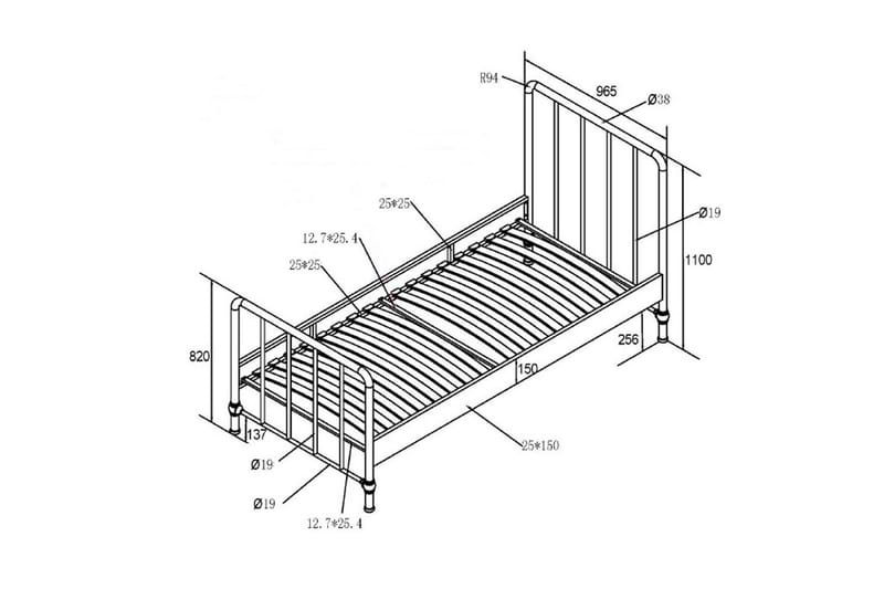 Seng Bronxx Olivengrønn, 90 x 200 cm - Olivengrønn, 90 x 200 cm - Møbler - Barnemøbler - Barneseng & Juniorseng