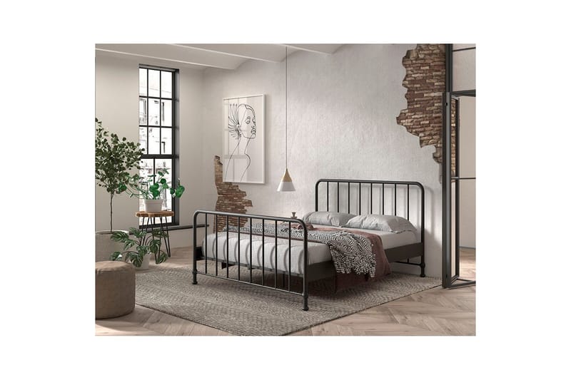 Seng Bronxx Svart, 160 x 200 cm - Svart, 160 x 200 cm - Møbler - Barnemøbler - Barneseng & Juniorseng
