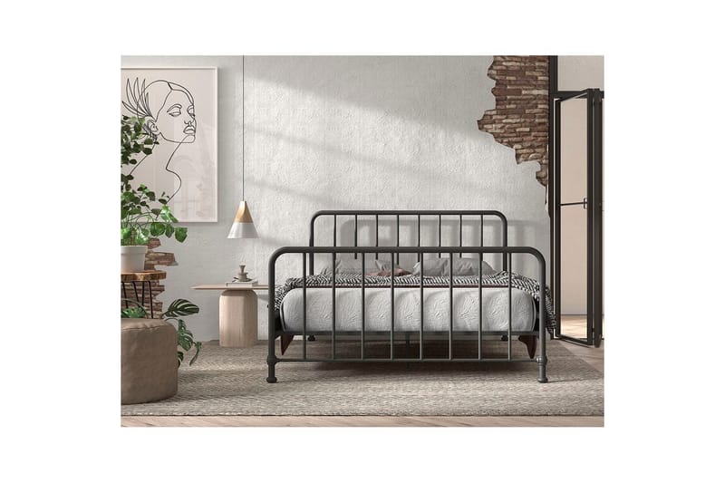 Seng Bronxx Svart, 160 x 200 cm - Svart, 160 x 200 cm - Møbler - Barnemøbler - Barneseng & Juniorseng