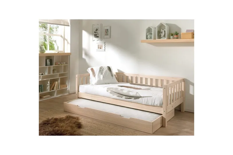 Seng Fritz med 1 skuff Naturlig - Naturlig - Møbler - Barnemøbler - Barneseng & Juniorseng