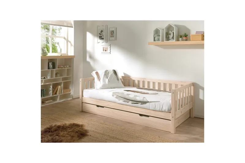 Seng Fritz med 1 skuff Naturlig - Naturlig - Møbler - Barnemøbler - Barneseng & Juniorseng
