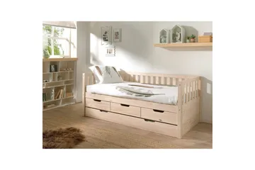 Seng Fritz med 3 skuffer og underbed Naturlig - Naturlig - Møbler - Barnemøbler - Barneseng & Juniorseng