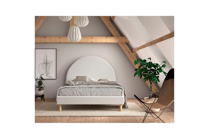 Seng med 2 nattbord Måne 140x200 cm Hvit - Hvit - Møbler - Barnemøbler - Barneseng & Juniorseng