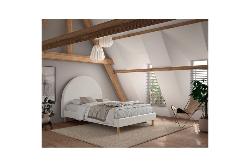 Seng med 2 nattbord Måne 140x200 cm Hvit - Hvit - Møbler - Barnemøbler - Barneseng & Juniorseng