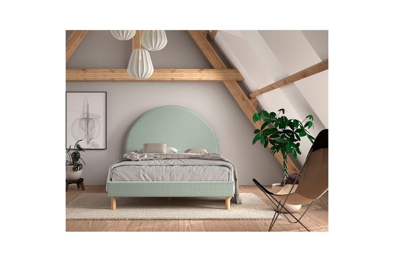 Seng med 2 nattbord Måne 140x200 cm Oliven Grønn - Oliven Grønn - Møbler - Barnemøbler - Barneseng & Juniorseng