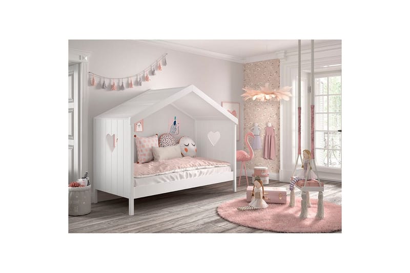 Seng med Fallsikring Amori Hvit - Møbler - Barnemøbler - Barneseng & Juniorseng - Husseng