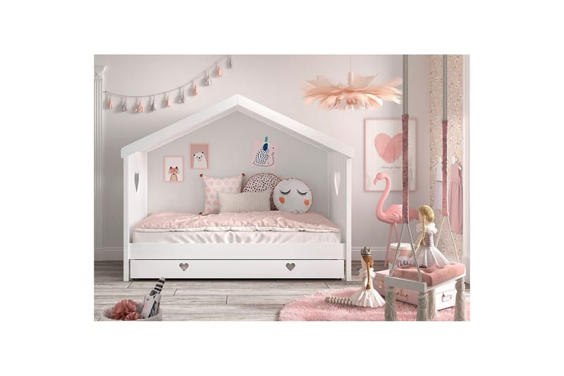 Seng med skuff Amori Hvit - Møbler - Barnemøbler - Barneseng & Juniorseng - Husseng