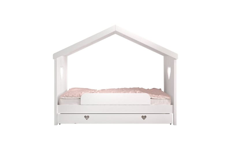 Seng med skuff Fallsikring Amori Hvit - Møbler - Barnemøbler - Barneseng & Juniorseng - Husseng