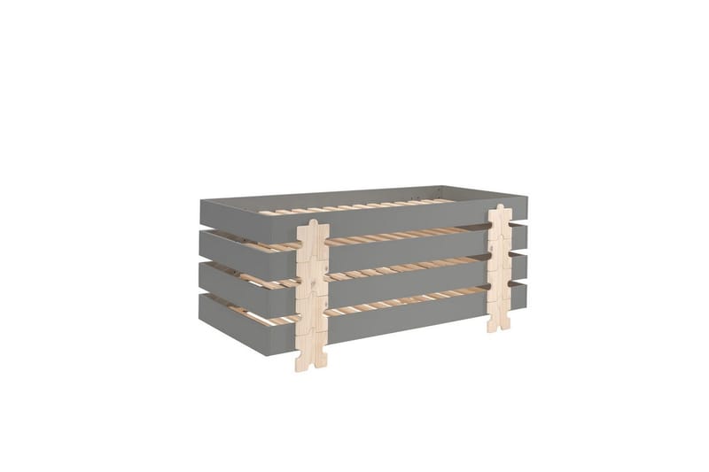 Seng Modulo med puslespillbiter som ben Grå, 4 - Grå, 4 - Møbler - Barnemøbler - Barneseng & Juniorseng