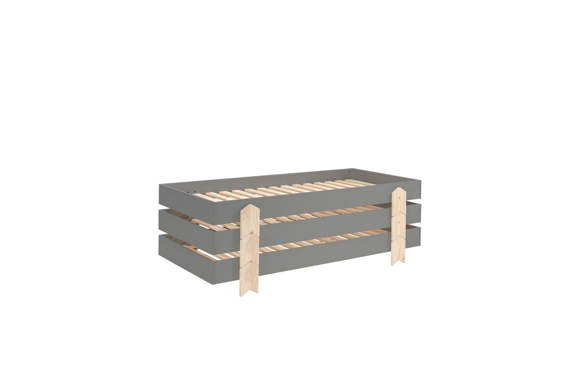 Seng Modulo med pilformede ben Grå, 3 - Grå, 3