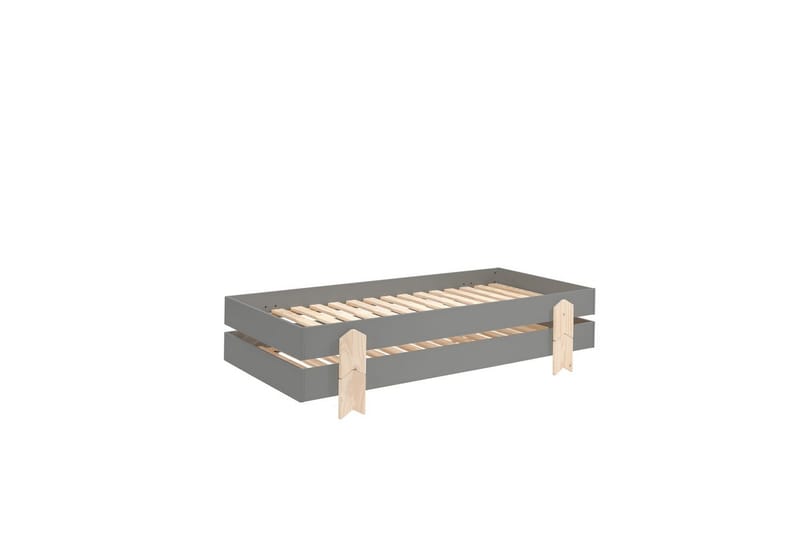 Seng Modulo med pilformede ben Grå, 2 - Grå, 2 - Møbler - Barnemøbler - Barneseng & Juniorseng