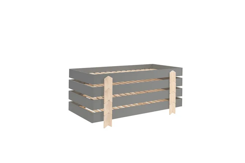 Seng Modulo med pilformede ben Grå, 4, Grå, 4