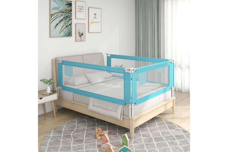 Sengehest småbarn blå 140x25 cm stoff - Blå - Møbler - Barnemøbler - Barneseng & Juniorseng