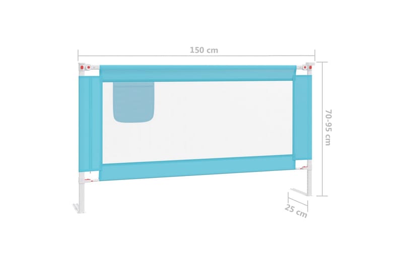 Sengehest småbarn blå 150x25 cm stoff - Blå - Barneseng & Juniorseng - Sengehest