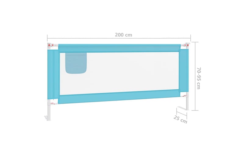 Sengehest småbarn blå 200x25 cm stoff - Blå - Møbler - Barnemøbler - Barneseng & Juniorseng