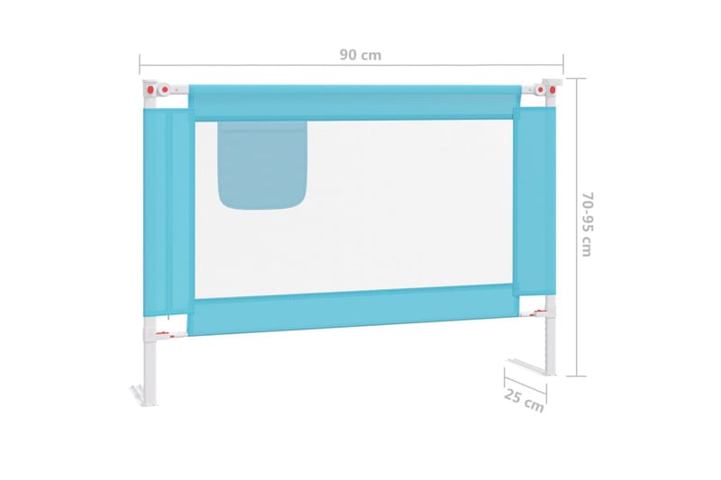 Sengehest småbarn blå 90x25 cm stoff - Blå - Barneseng & Juniorseng - Sengehest