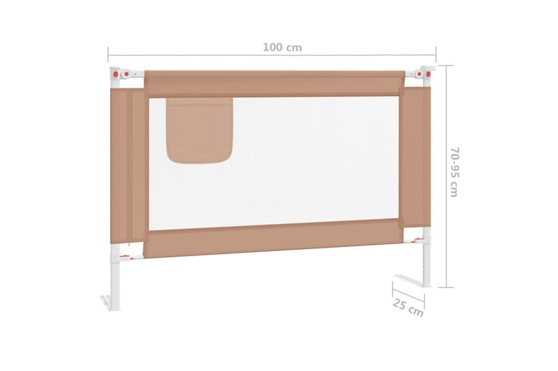Sengehest småbarn gråbrun 100x25 cm stoff - Taupe - Møbler - Barnemøbler - Barneseng & Juniorseng