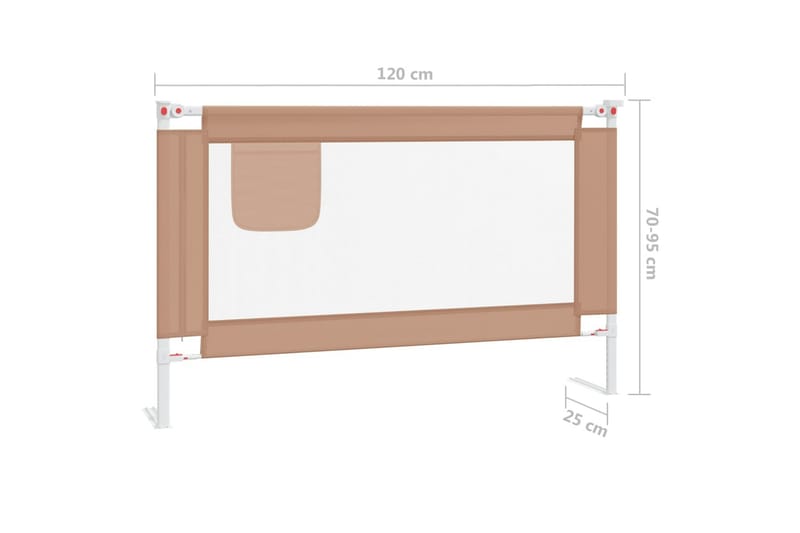 Sengehest småbarn gråbrun 120x25 cm stoff - Taupe - Møbler - Barnemøbler - Barneseng & Juniorseng
