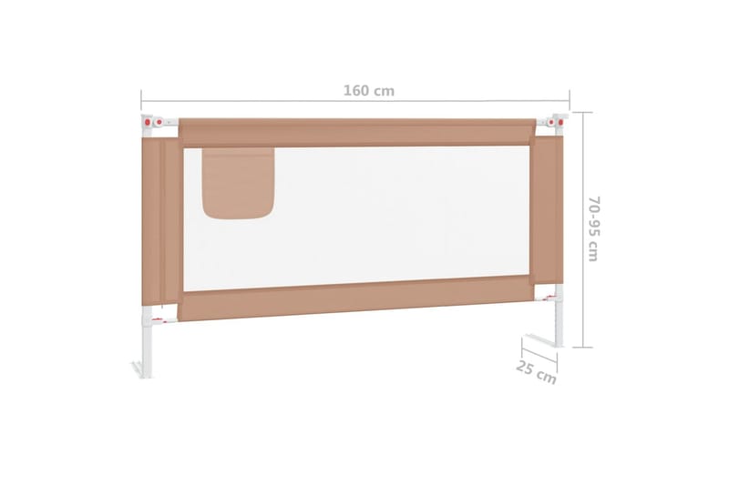 Sengehest småbarn gråbrun 160x25 cm stoff - Taupe - Møbler - Barnemøbler - Barneseng & Juniorseng