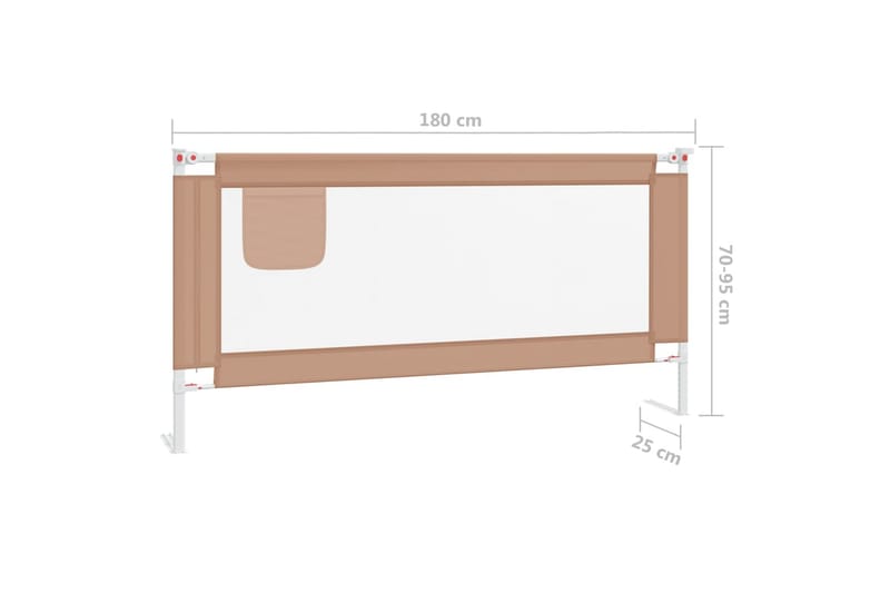 Sengehest småbarn gråbrun 180x25 cm stoff - Taupe - Møbler - Barnemøbler - Barneseng & Juniorseng