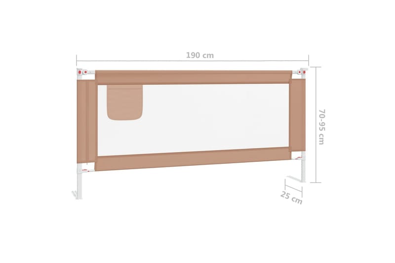 Sengehest småbarn gråbrun 190x25 cm stoff - Taupe - Barneseng & Juniorseng - Sengehest