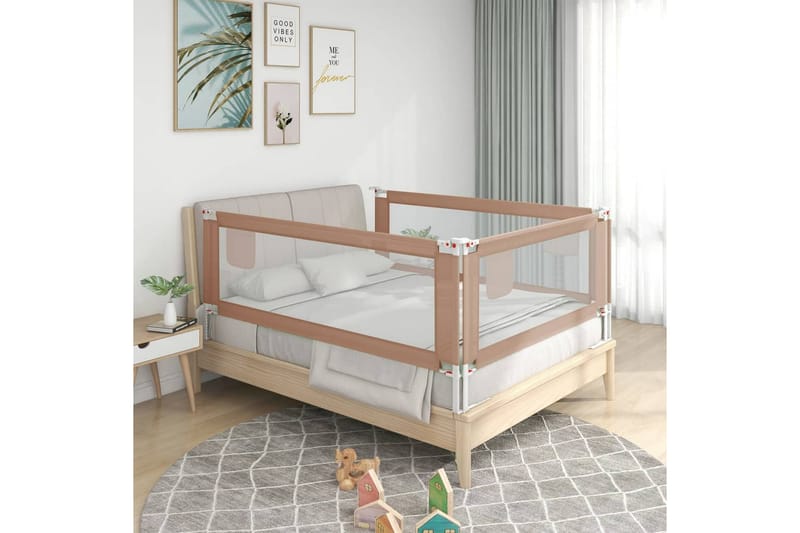 Sengehest småbarn gråbrun 90x25 cm stoff - Taupe - Møbler - Barnemøbler - Barneseng & Juniorseng
