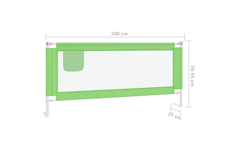 Sengehest småbarn grønn 200x25 cm stoff - grønn - Barneseng & Juniorseng - Sengehest