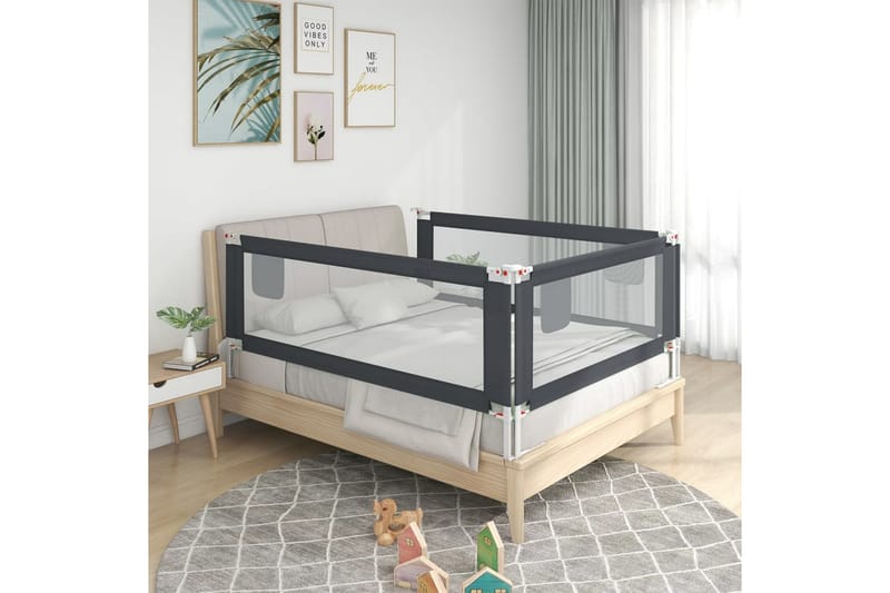 Sengehest småbarn mørkegrå 100x25 cm stoff - Grå - Møbler - Barnemøbler - Barneseng & Juniorseng
