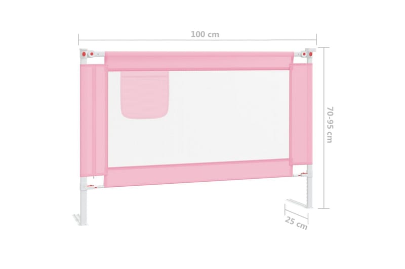 Sengehest småbarn rosa 100x25 cm stoff - Rosa - Møbler - Barnemøbler - Barneseng & Juniorseng