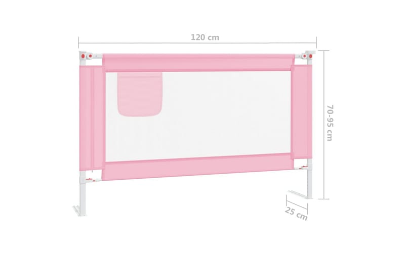Sengehest småbarn rosa 120x25 cm stoff - Rosa - Møbler - Barnemøbler - Barneseng & Juniorseng
