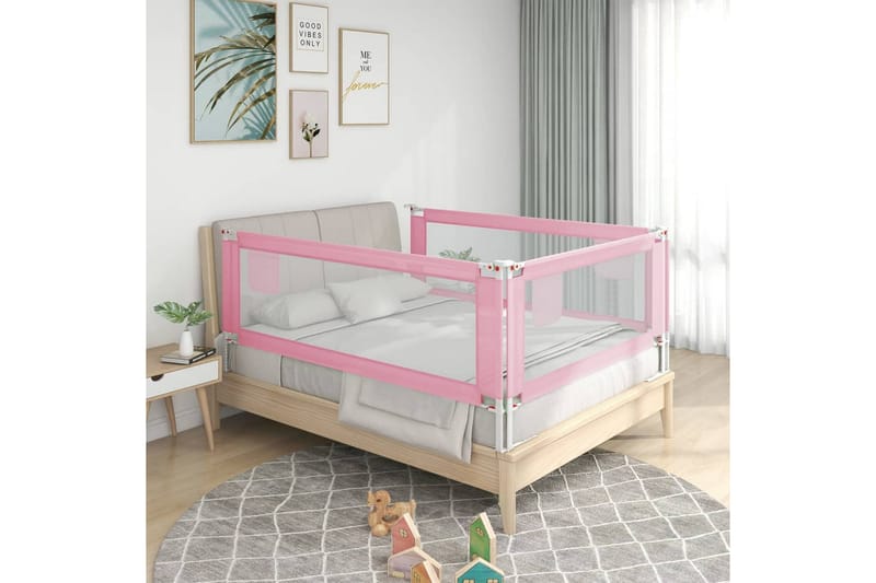 Sengehest småbarn rosa 150x25 cm stoff - Rosa - Barneseng & Juniorseng - Sengehest