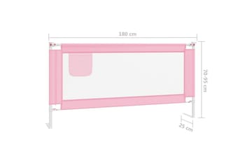Sengehest småbarn rosa 180x25 cm stoff - Rosa - Møbler - Barnemøbler - Barneseng & Juniorseng