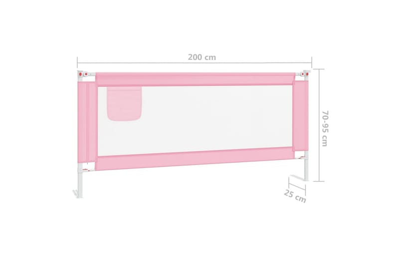 Sengehest småbarn rosa 200x25 cm stoff - Rosa - Barneseng & Juniorseng - Sengehest