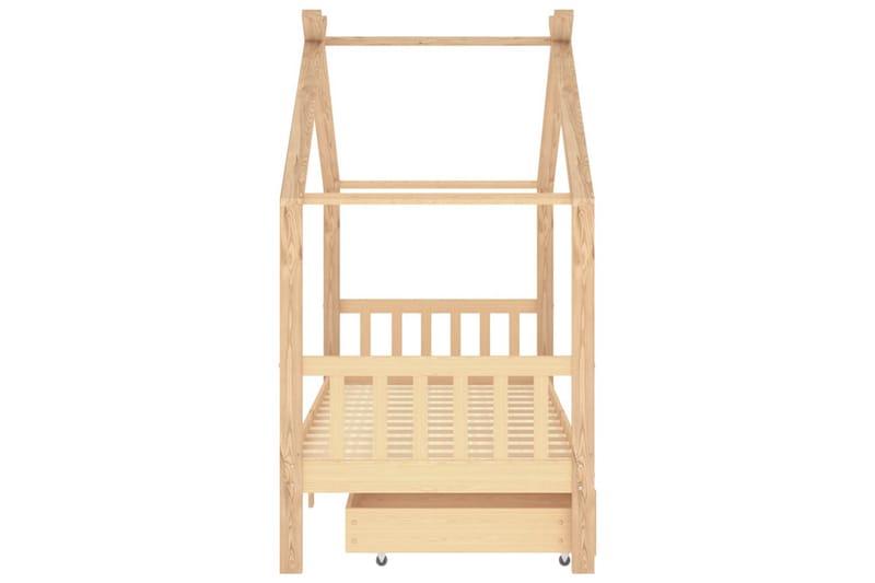 Sengeramme for barn med skuffer heltre furu 90x200 cm - Brun - Møbler - Barnemøbler - Barneseng & Juniorseng - Husseng