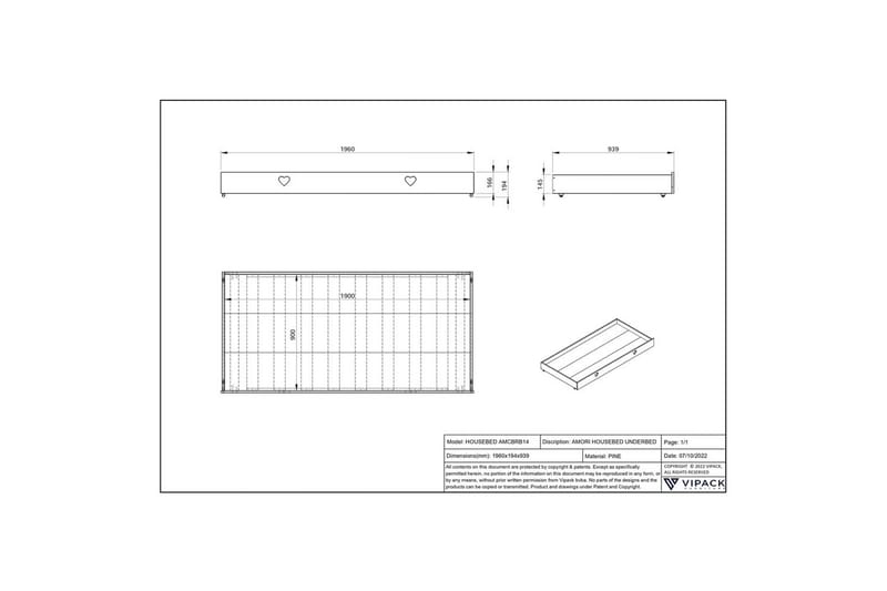 Skuff til HouseBed Amori Hvit - Møbler - Barnemøbler - Barneseng & Juniorseng - Husseng