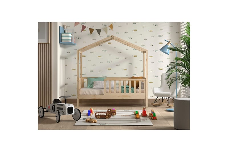 Småbarnshus Seng Dallas 70x140 cm Naturlig - Naturlig - Møbler - Barnemøbler - Barneseng & Juniorseng