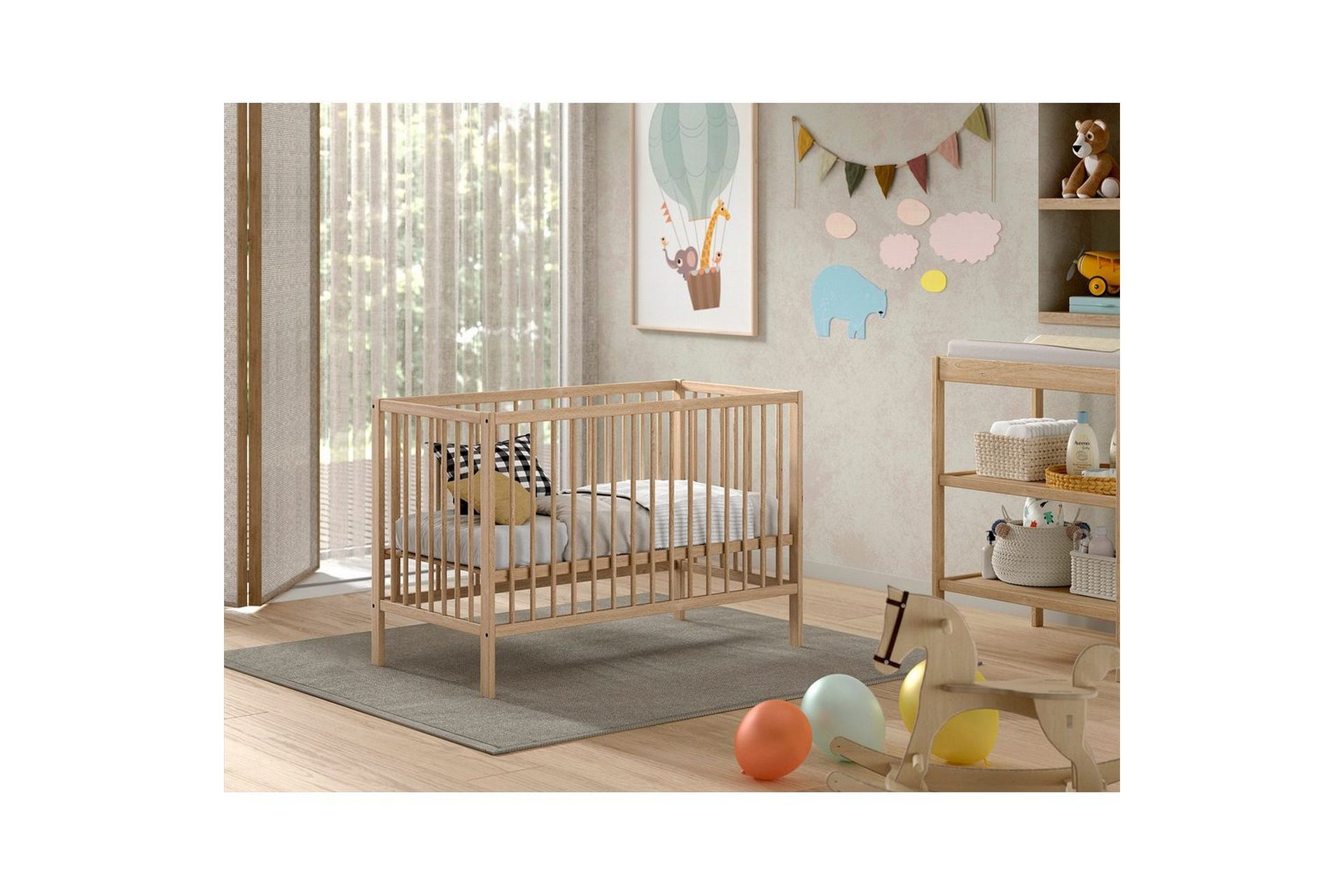 Spjälsäng Jaxx Dino 60x120 cm Jaxx Natural -
