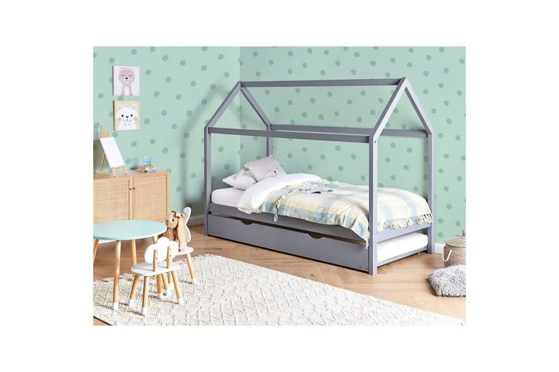 Uttrekkbar barneseng Crillon - Grå - Møbler - Barnemøbler - Barneseng & Juniorseng - Husseng