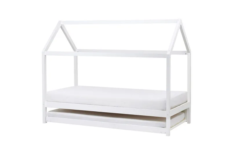Uttrekkbar barneseng Crillon - Hvit - Møbler - Barnemøbler - Barneseng & Juniorseng - Husseng