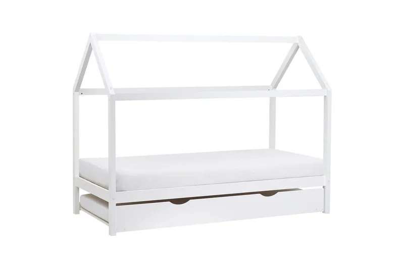 Uttrekkbar barneseng Crillon - Hvit - Møbler - Barnemøbler - Barneseng & Juniorseng - Husseng
