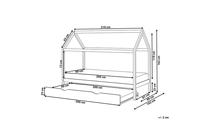 Uttrekkbar barneseng Crillon - Lyst tre - Møbler - Barnemøbler - Barneseng & Juniorseng - Husseng