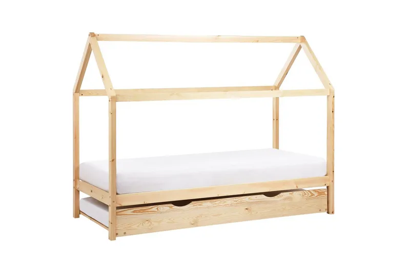 Uttrekkbar barneseng Crillon - Lyst tre - Møbler - Barnemøbler - Barneseng & Juniorseng - Husseng