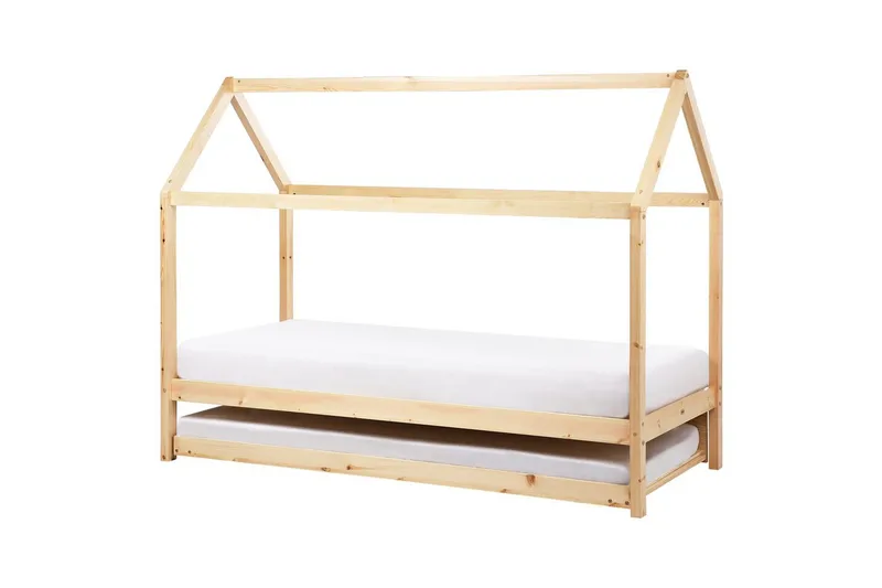 Uttrekkbar barneseng Crillon - Lyst tre - Møbler - Barnemøbler - Barneseng & Juniorseng - Husseng
