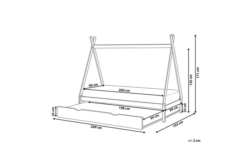 Uttrekkbar barneseng Talmontiers - Grå - Møbler - Barnemøbler - Barneseng & Juniorseng - Husseng