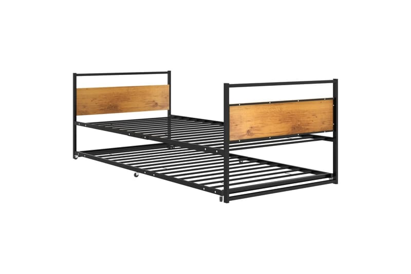 Uttrekkbar sengeramme svart metall 90x200 cm - Svart - Barneseng & Juniorseng - Enkeltseng barn