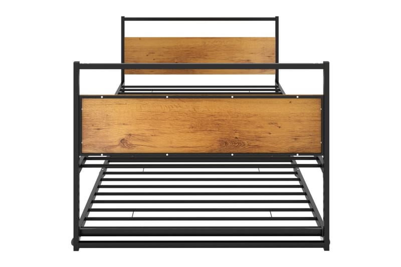 Uttrekkbar sengeramme svart metall 90x200 cm - Svart - Møbler - Barnemøbler - Barneseng & Juniorseng