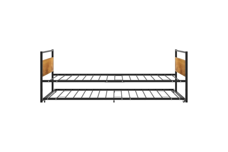 Uttrekkbar sengeramme svart metall 90x200 cm - Svart - Barneseng & Juniorseng - Enkeltseng barn