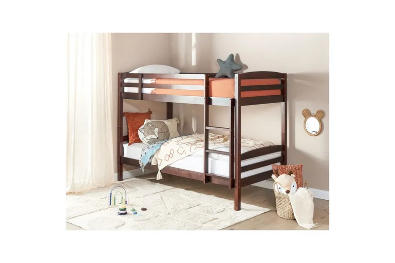 Våningssäng Beliani Regat Grå Dark wood - Møbler - Barnemøbler - Barneseng & Juniorseng - Køyeseng barn