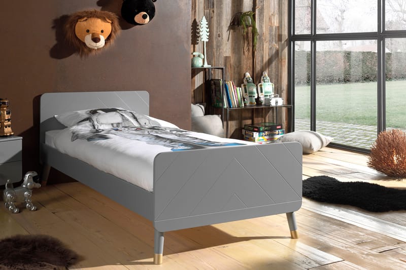 Vessinge seng 90x200 cm - Grå - Møbler - Barnemøbler - Barneseng & Juniorseng